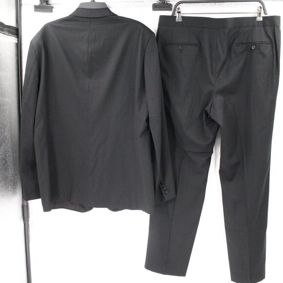 VTG Hugo Boss Tuxedo Suit Men's 42L 38x32 Baker / Jazz Virgin Wool Satin Lapel - Picture 4 of 16